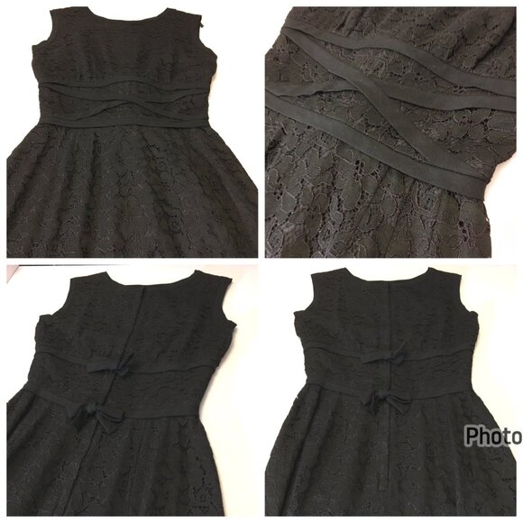 Vintage 50s 60s Black Wiggle Dress Party Cocktail Christmas LBD MCM Bombshell (I - Picture 2 of 16